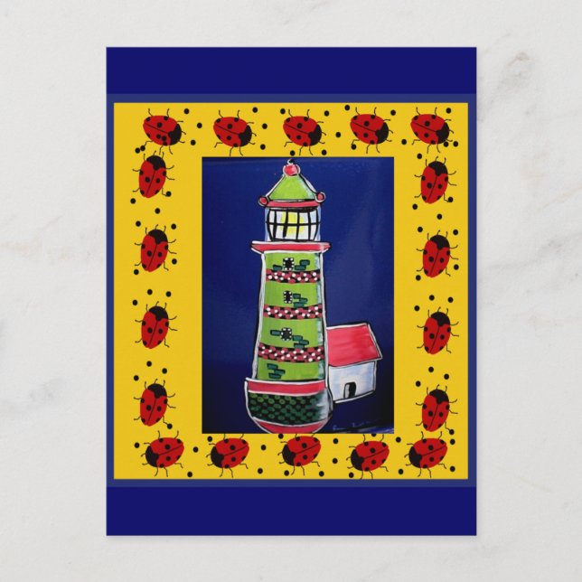 Ladybug Lighthouses Postkarte (Vorderseite)