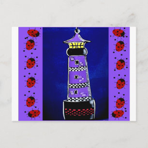 Ladybug Lighthouses Postkarte
