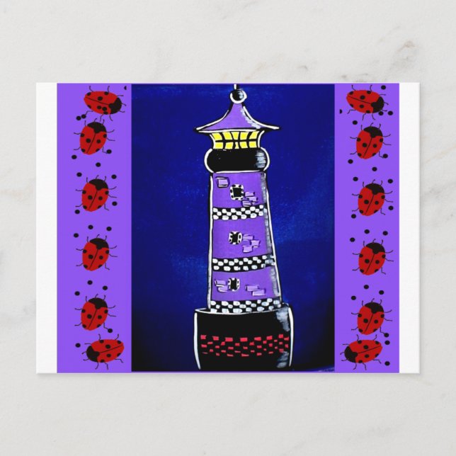 Ladybug Lighthouses Postkarte (Vorderseite)
