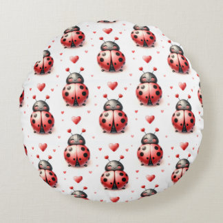 Ladybug Love Rundes Kissen