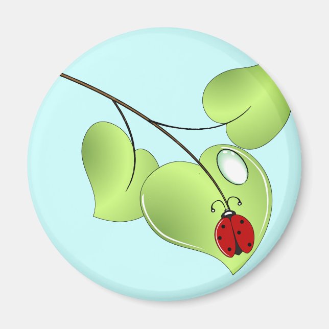 Ladybug mit drei Blätter und einem Tropfen Magnet (Vorne)