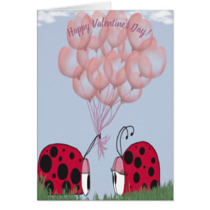Ladybug mit Hübschem rosa Ballon Bouquet