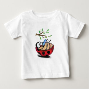 Ladybug mit Phone Baby T - Shirt Fun Cartoon