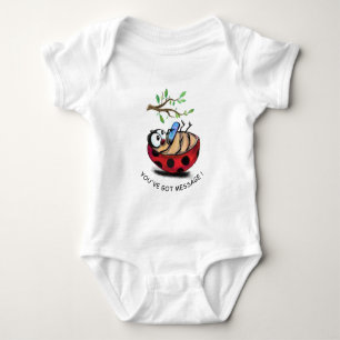 Ladybug mit Telefon Baby Bodysuit - Ihr Text Strampler