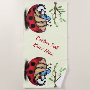 Ladybug mit Telefon Ihr Name Strand Handtuch