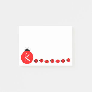 Ladybug Monogram Post-it Klebezettel