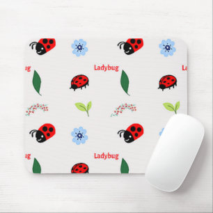 Ladybug-Muster auf grau Mousepad