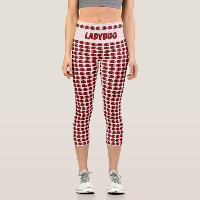 Ladybug Muster Custom Capri Leggings (Vorderseite)
