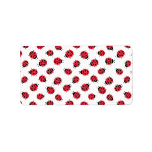 Ladybug Muster Rücksendeadresse Adressaufkleber