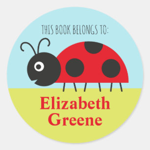 Ladybug Name Label Rundaufkleber für Kinder Runder Aufkleber