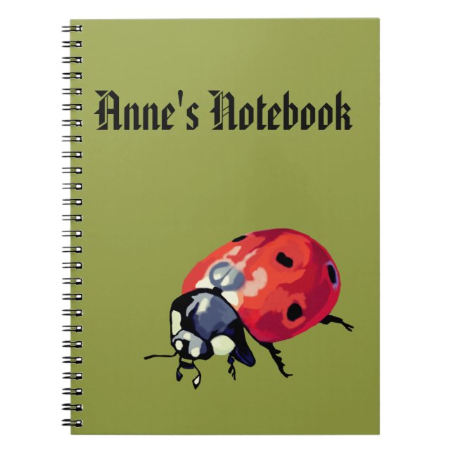 Ladybug Name Notebook Notizblock (Vorderseite)