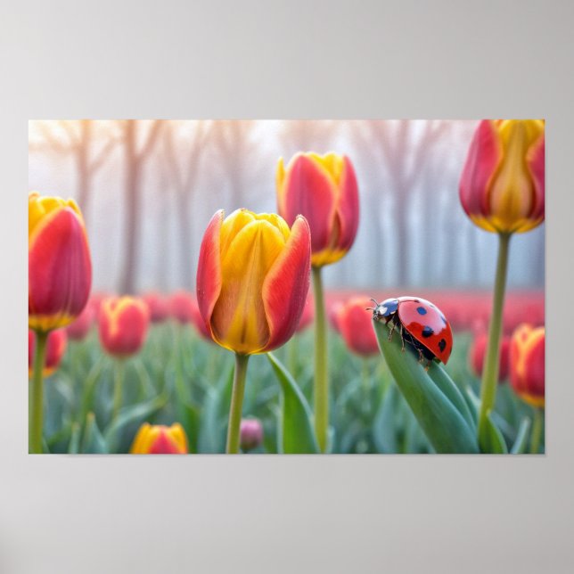 Ladybug Nature Colorful Wildlife Poster (Vorne)