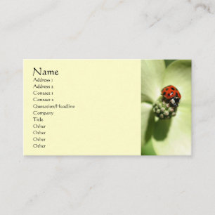 Ladybug Nature Fotografy Business Card Visitenkarte