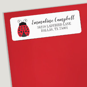 Ladybug Niedlich Red Address Label