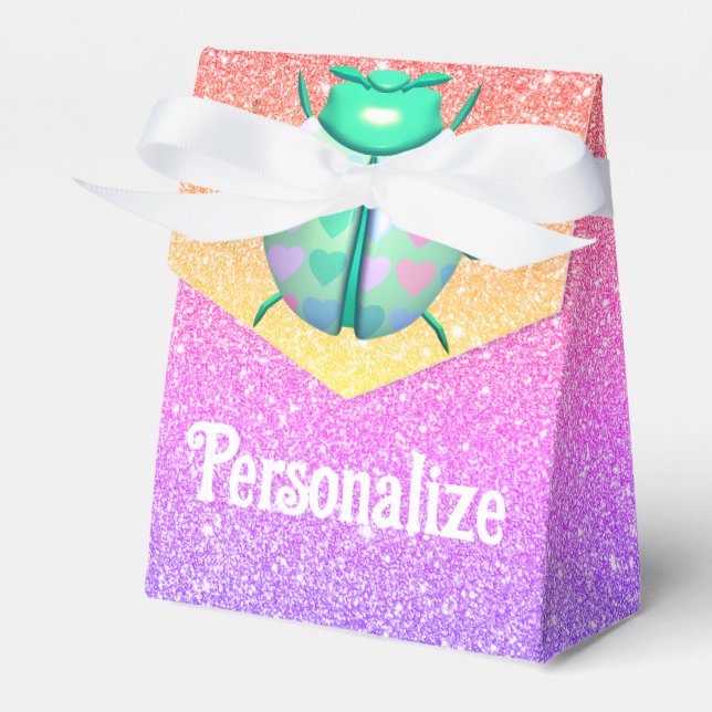 Ladybug niedlicher Glitzer-Gefälle Geschenkschachtel (Vorderseite)