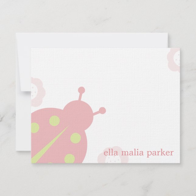 Ladybug Note Card/Flat Dankeschön Karte (Vorderseite)