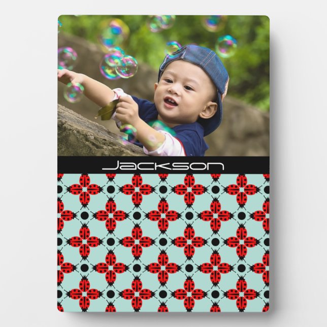 Ladybug Pattern Fotoplatte (Vorderseite)