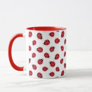 Ladybug Pattern Print Coffee Tasse