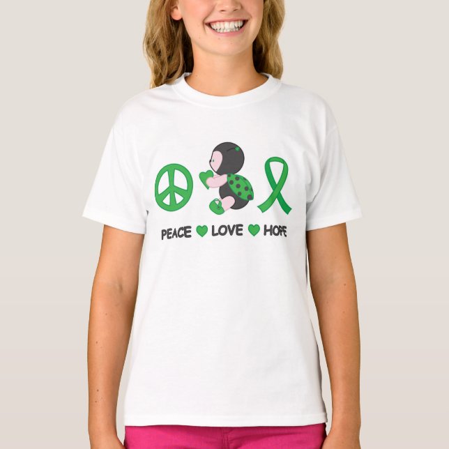 Ladybug Peace Liebe Hoffnung Grünes Bewusstsein Ba T-Shirt (Vorderseite)