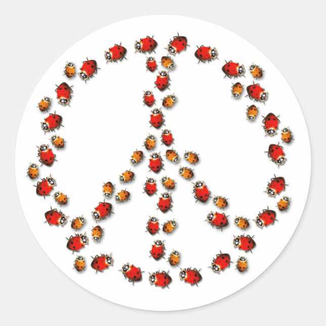 Ladybug Peace Sticker (Vorderseite)