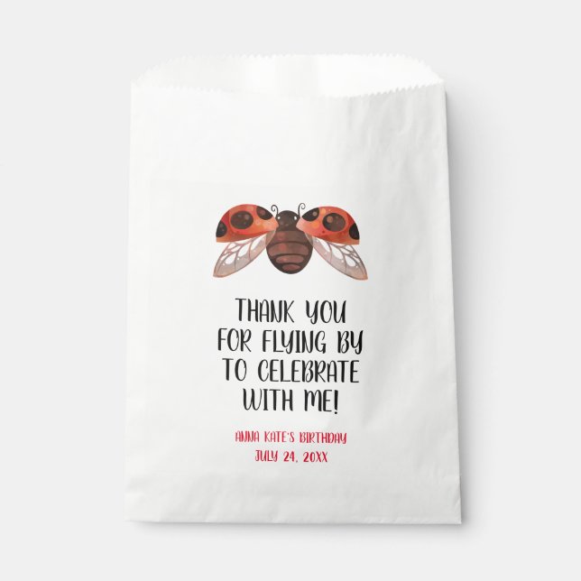 Ladybug Personalisiert Gastgeschenk Bags Geschenktütchen (Vorderseite)