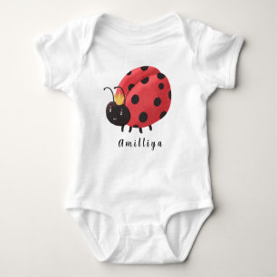 Ladybug Personalisiert Name Niedlich Morden Baby Strampler