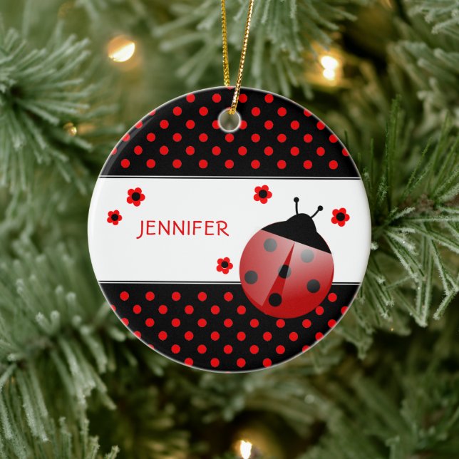 Ladybug Personalisierte Keramik Ornament (Baum)