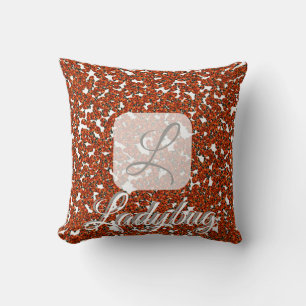 Ladybug personalisiertes Monogramm-Kissen Kissen