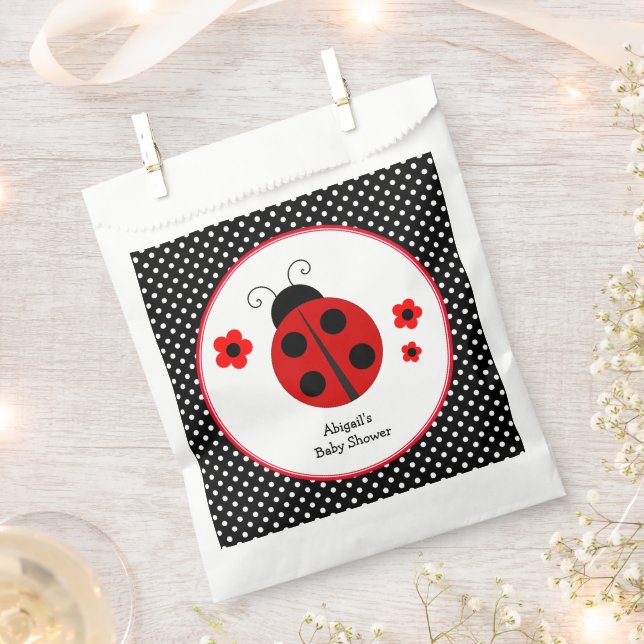 Ladybug Polka Dot Baby Dusche Geschenktütchen (Ausgeschnitten)