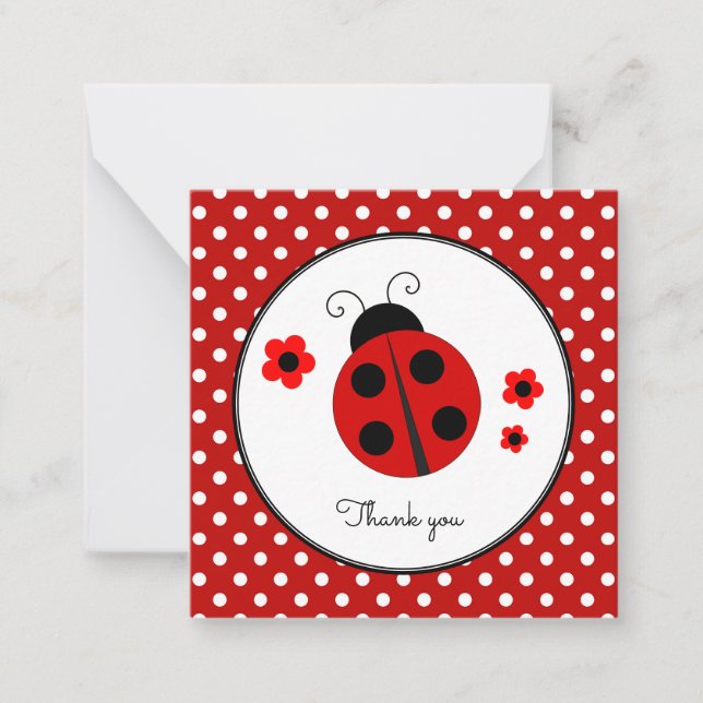 Ladybug Polka Dot Dankeschön Karte (Vorderseite)