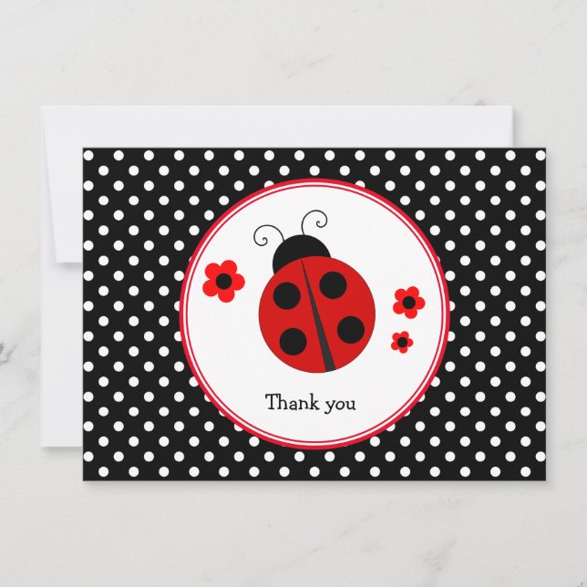 Ladybug Polka Dot Dankeschön Karte (Vorderseite)