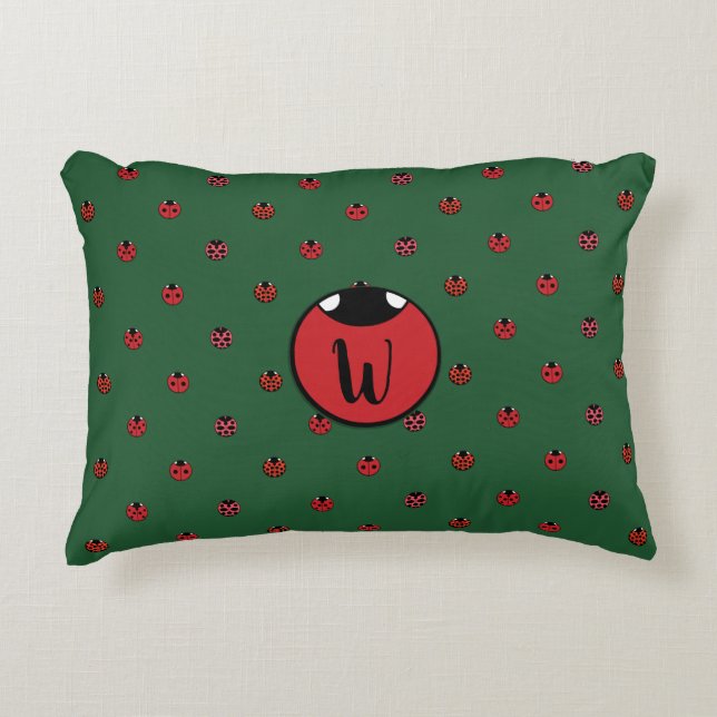 Ladybug Polka Dots Accent Pillow Dekokissen (Vorderseite)