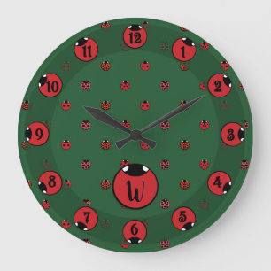 Ladybug Polka Dots Clock Große Wanduhr