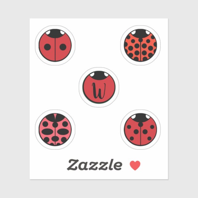 Ladybug Polka Dots Contour Sticker (Blatt)