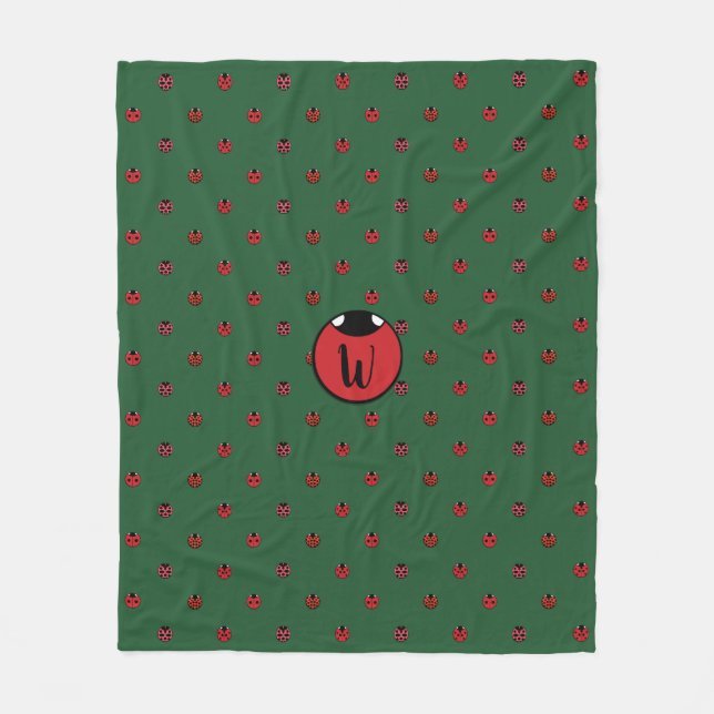 Ladybug Polka Dots Fleece Blanket (Vorderseite)