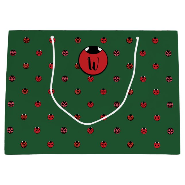Ladybug Polka Dots Geschenktasche Große Geschenktüte (Vorderseite)