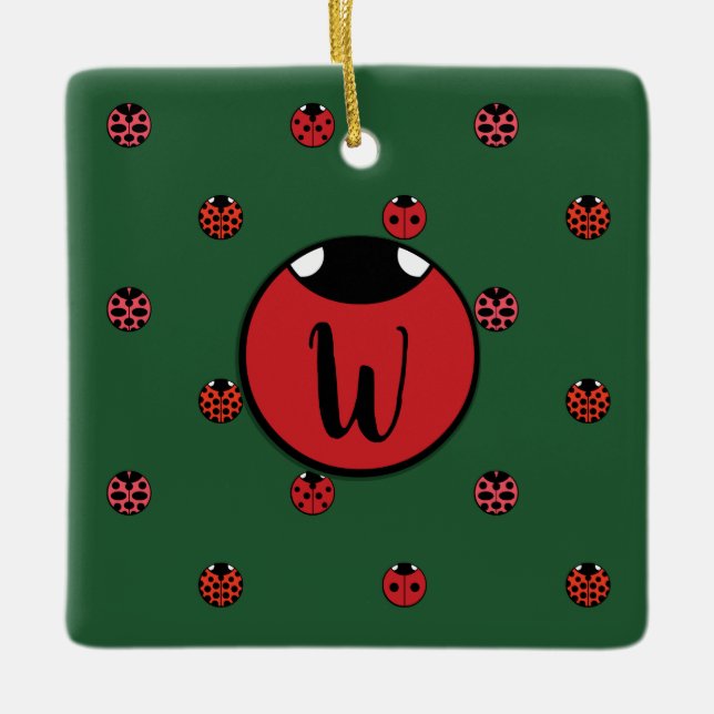 Ladybug Polka Dots Ornament (Vorderseite)
