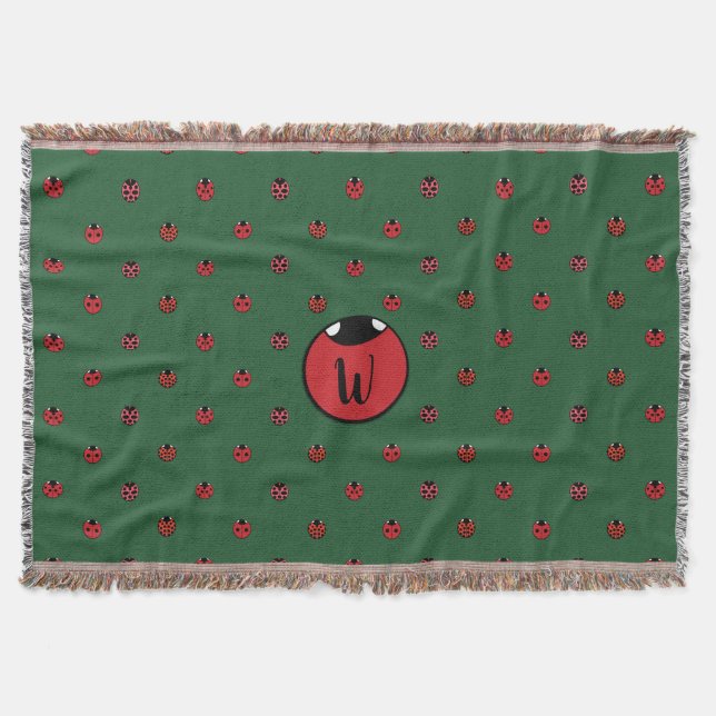 Ladybug Polka Dots Throw Blanket Decke (Vorderseite)