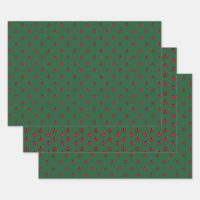 Ladybug Polka Dots Wrapping Paper Set Geschenkpapier Set (Set)