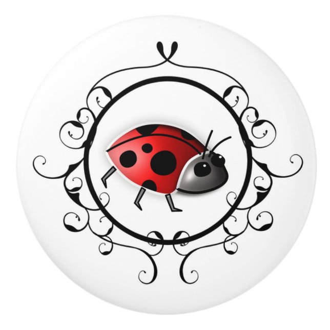 Ladybug Print Keramikknauf (Vorderseite)