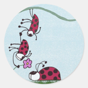 Ladybug Profi seiner Liebe Illustration Runder Aufkleber