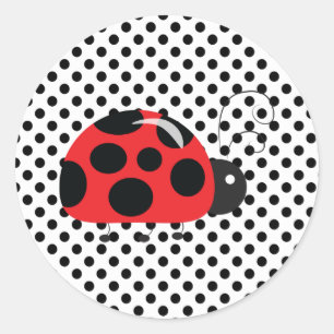 Ladybug Punkts Babydusche Bingo Stickers