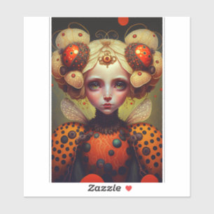 Ladybug Queen 2 Niedlich Fantasy Art Aufkleber