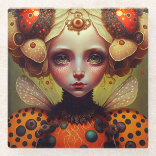 Ladybug Queen 2 Niedlich Fantasy Art Glasuntersetzer