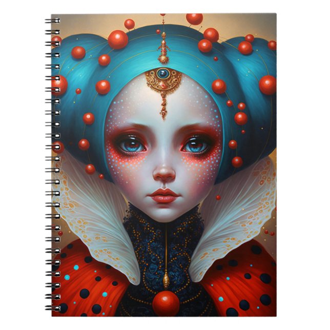 Ladybug Queen Niedlich Fantasy Art Notizblock (Vorderseite)