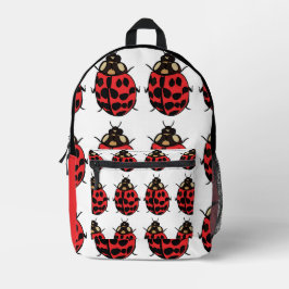 Ladybug Red Black Insect Ladybug Bedruckter Rucksack