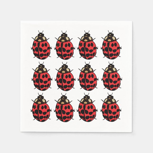 Ladybug Red Black Insect Ladybug Party Serviette (Vorderseite)