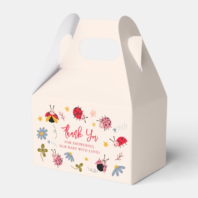 Ladybug Red Bug Baby Dusche Geschenkschachtel (Vorderseite)