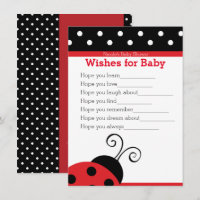 Ladybug Red Polka Dot wünscht Baby Showcard