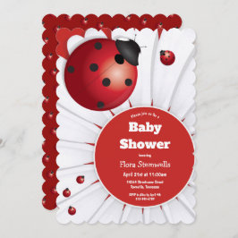 Ladybug Red White Black Baby Dusche Einladung
